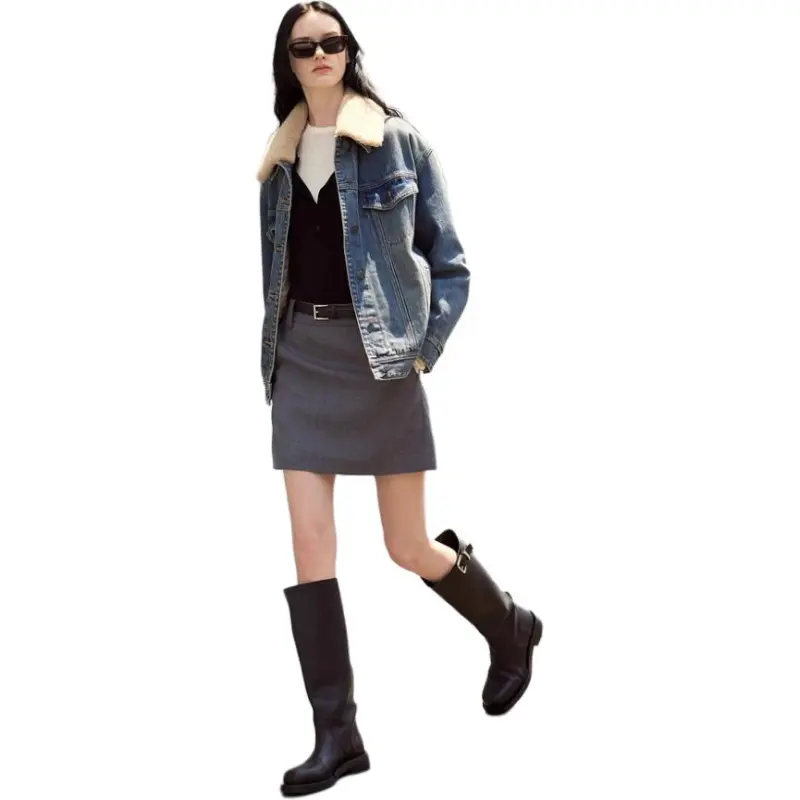 MOCO Puffer Jacket Women's Denim Blue-6