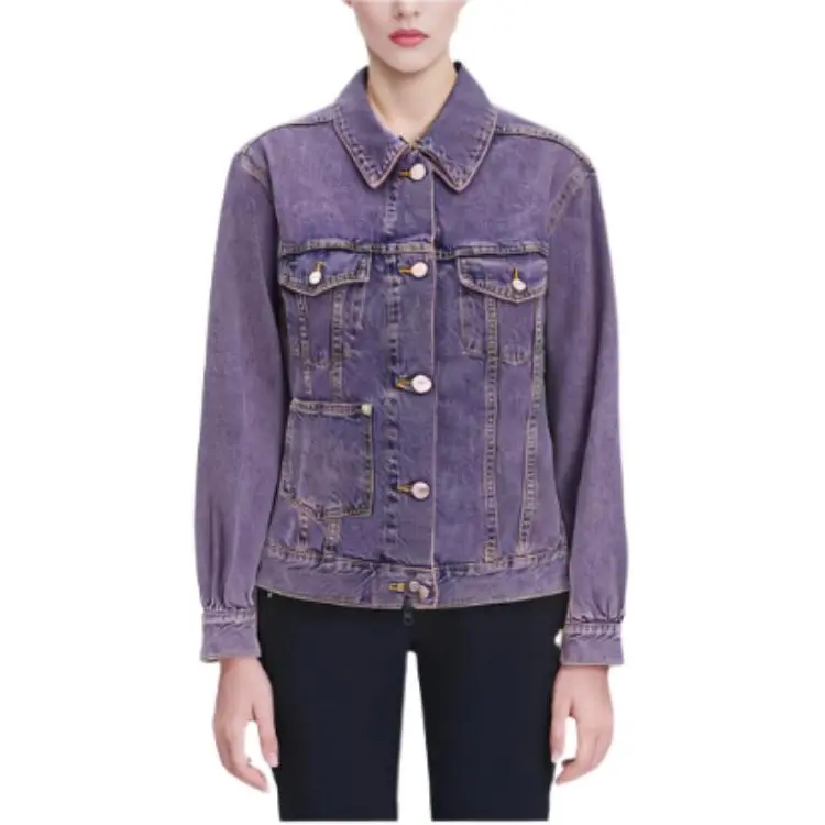 GANNI Bleached Button Up Denim Jacket-4