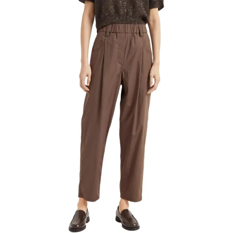 Brunello Cucinelli Embellished Lightweight Poplin Five Pocket Track Trousers-2