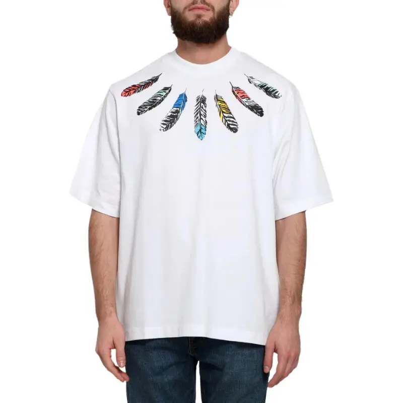 Marcelo Burlon County Of Milan Collar Feathers Over Printed T-shirt-4