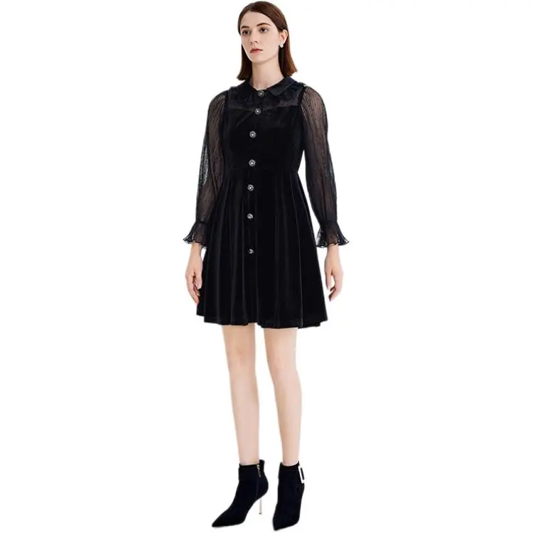 NINE WEST Long Sleeved Dresses Women's Black-3