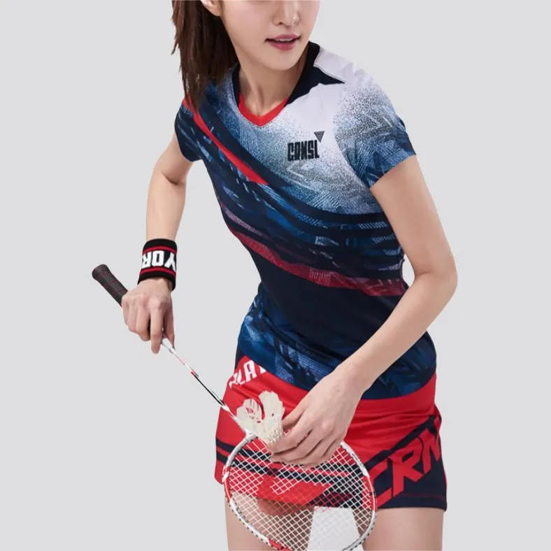 CORALIAN Badminton Jersey Women's Dark Blue/White-3