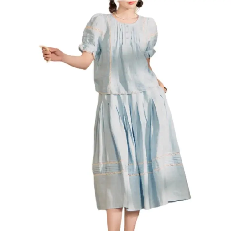 QIAOYUHUAZUN T Shirt Women's Blue-4
