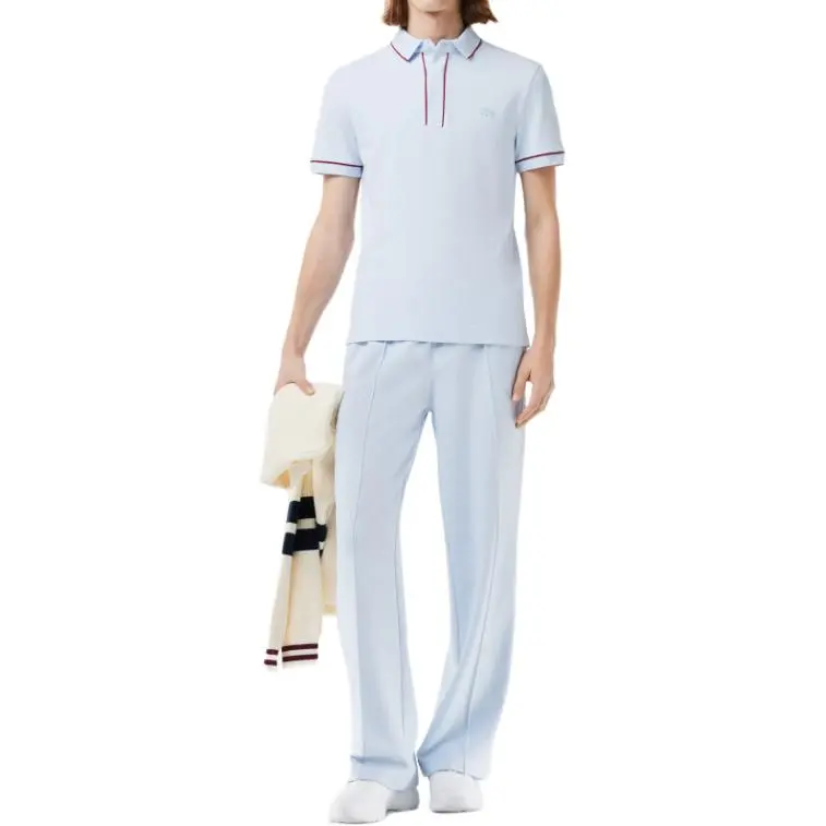 LACOSTE Logo embroidered Contrast trim Polo Shirt-3