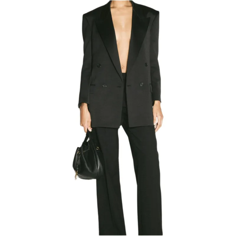 SAINT LAURENT Double Breasted Long Sleeved Jacket-2