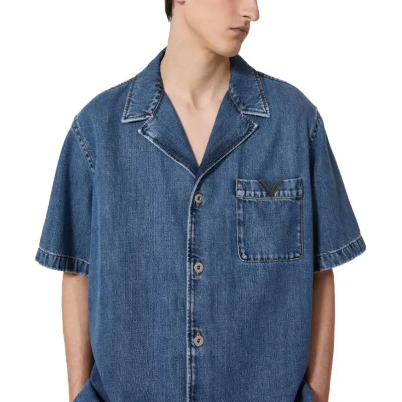 Valentino Shirt Men's Dark Denim-4