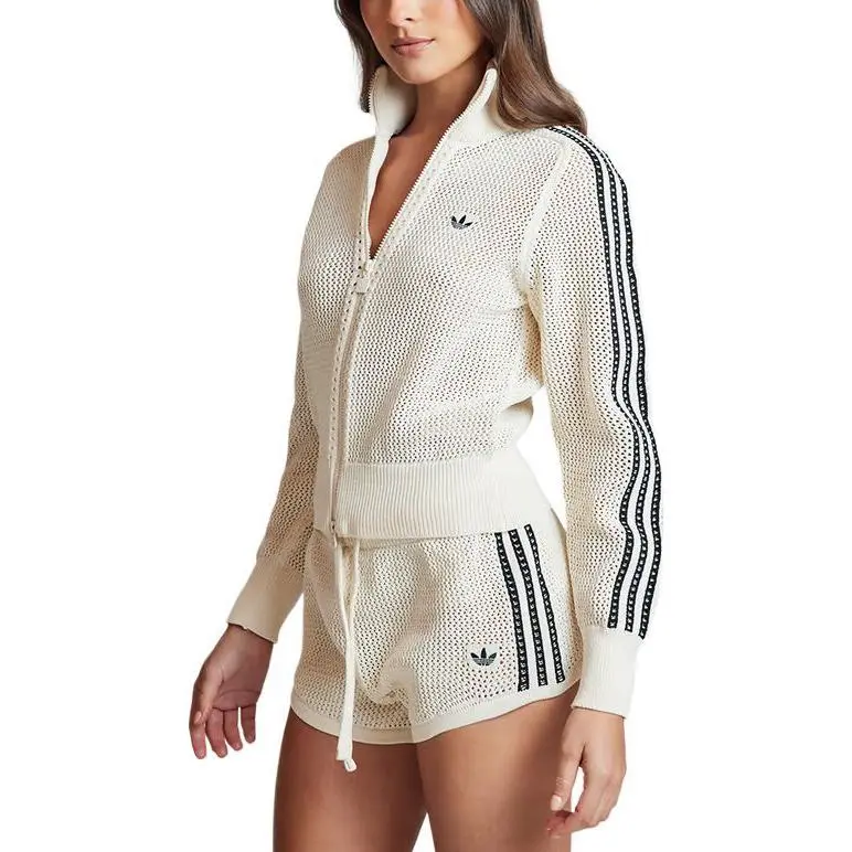 Adidas Women's Premium Crochet Track Top Wonder White-3