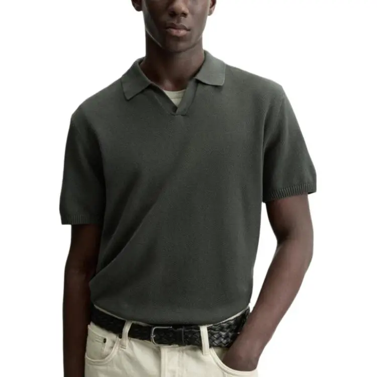 ZARA Polo Shirts Men Khaki-4