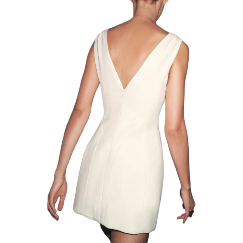 ZARA ZW Series Sleeveless Dress Women's Light Beige-3