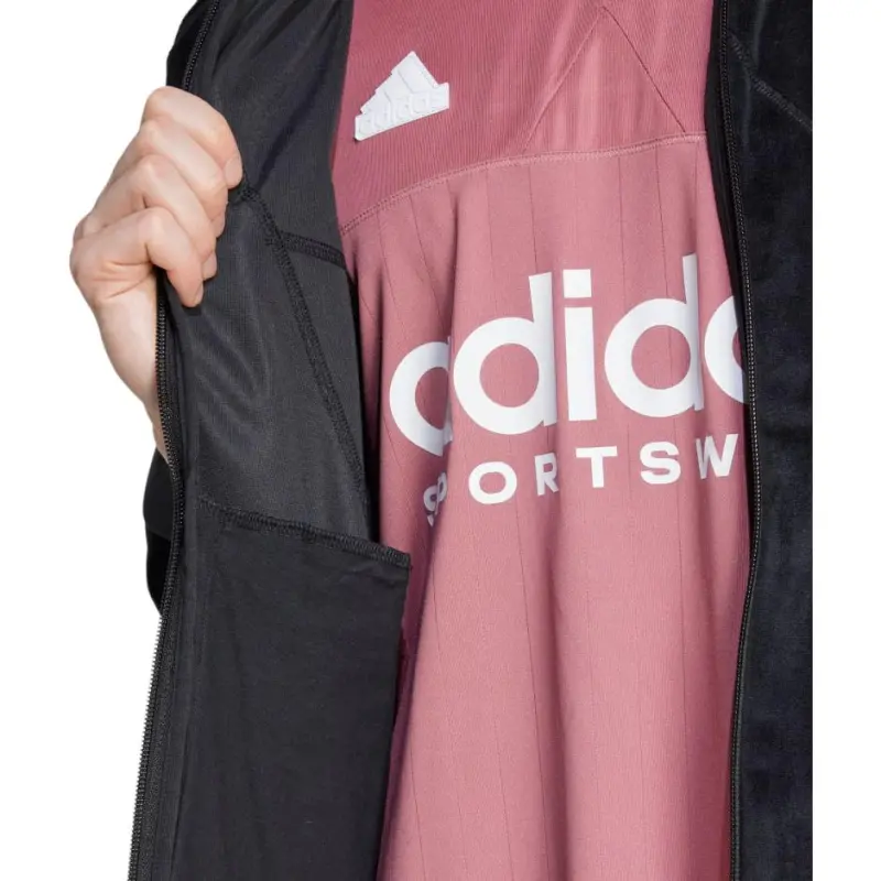 Adidas House Of Tiro Velour Bomber Jacket Unisex Black-4