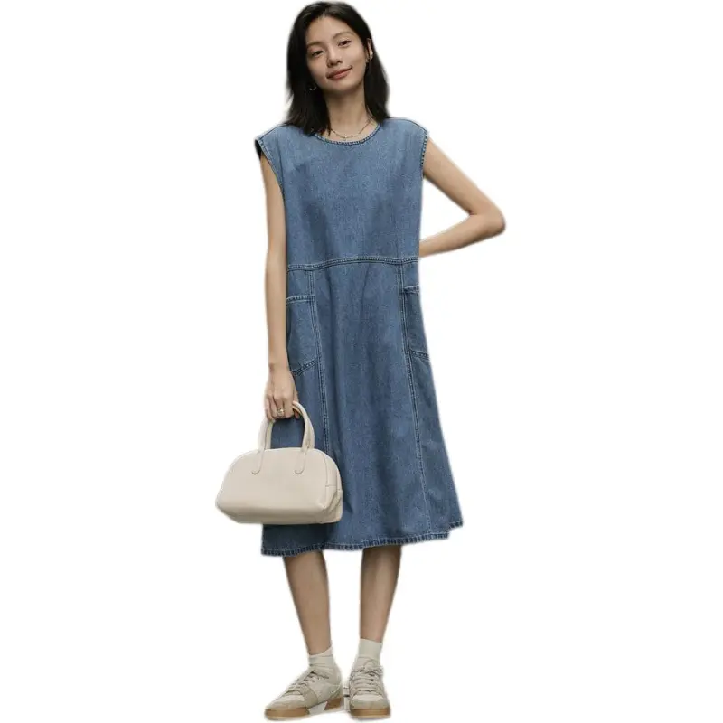 【dme】 Sleeveless Dress Women's Denim Blue-2