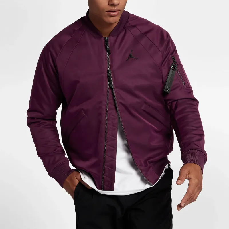 Jordan Baseball Jacket Men's Burgundy-2