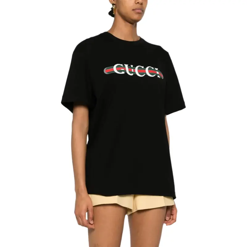 GUCCI Logo Printed Crewneck T Shirt-2