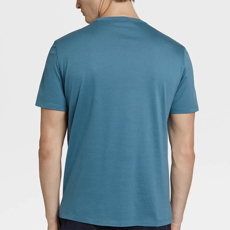 Zzegna T Shirts Men Blue-2