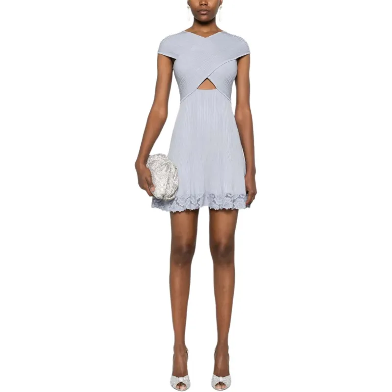 Self portrait Lace hem Mini Dress-1