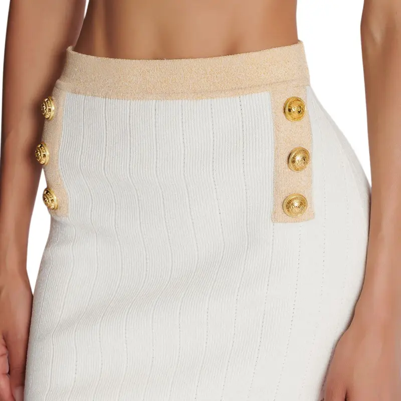 BALMAIN Button embellished Knitted Miniskirt-5