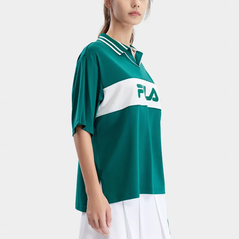 FILA Polo Shirt Women's Cat's Eye Stone Green-3