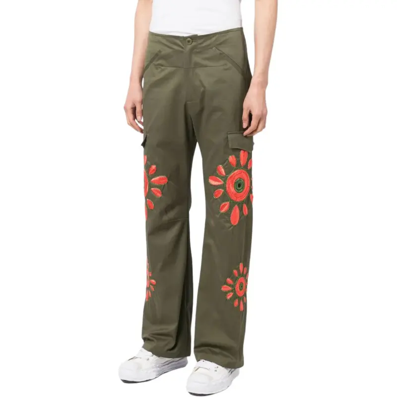 BLUEMARBLE Embroidered Gabardine Cargo Trousers-3