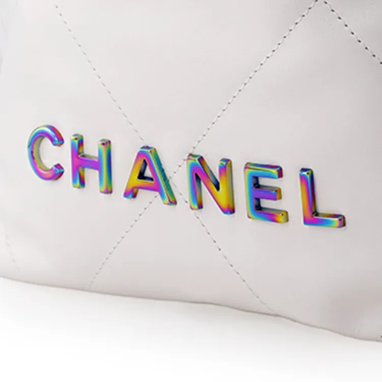CHANEL 22Bag Cow Leather Shoulder Bag, Crossbody Bag Mini Women's White-13