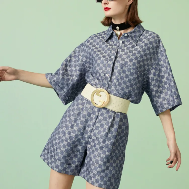 GUCCI Gg Linen Jacquard Shirt-1
