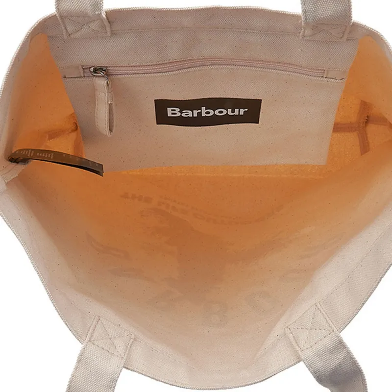 BARBOUR Canvas Shoulder Bag Unisex Ivory White-6