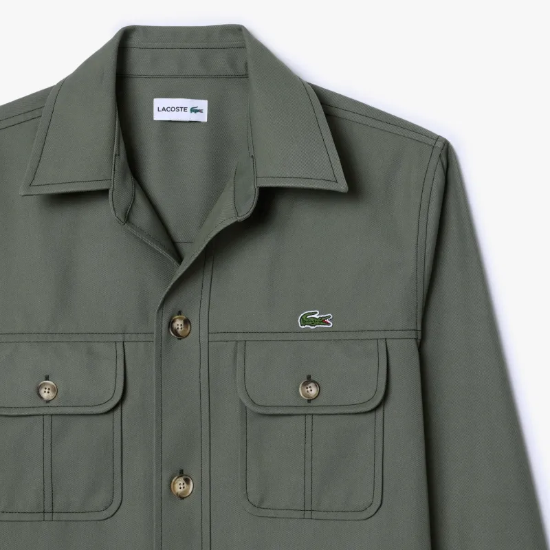 LACOSTE Shirts Men Army Green-4