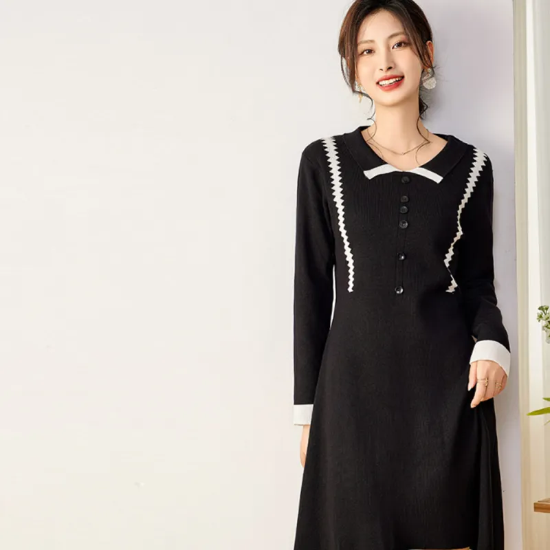 Love Elaine Long Sleeved Dress Women's Black-1