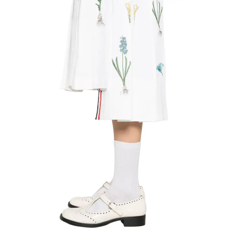 THOM BROWNE Floral embroidery Midi Skirt-3
