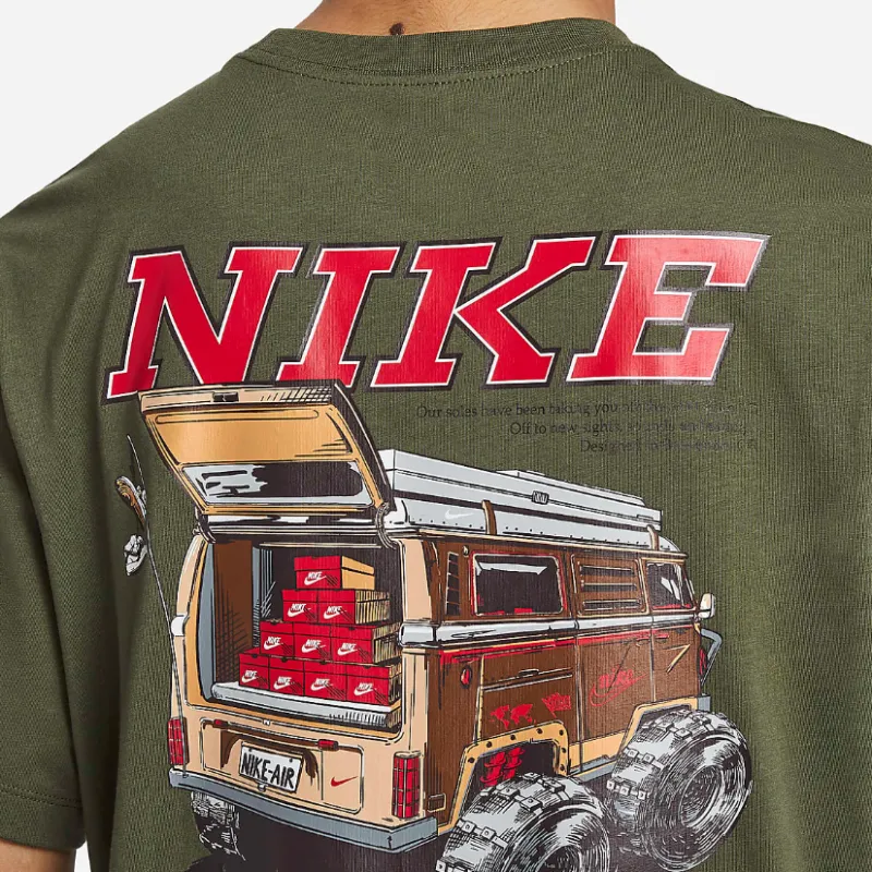 Nike T Shirts Men Khaki Green-4