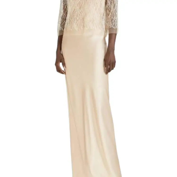 MaxMara Envers Satin Slip Dress Slip Dresses Women's Ivory-4