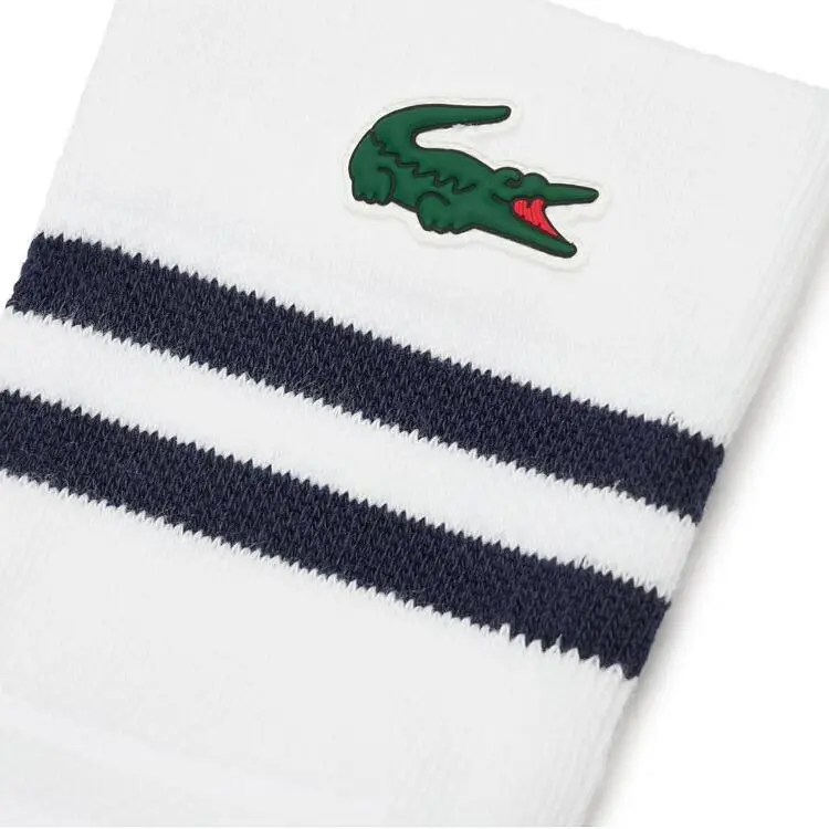 LACOSTE Mid Calf Socks Men's 1 Pack White-2