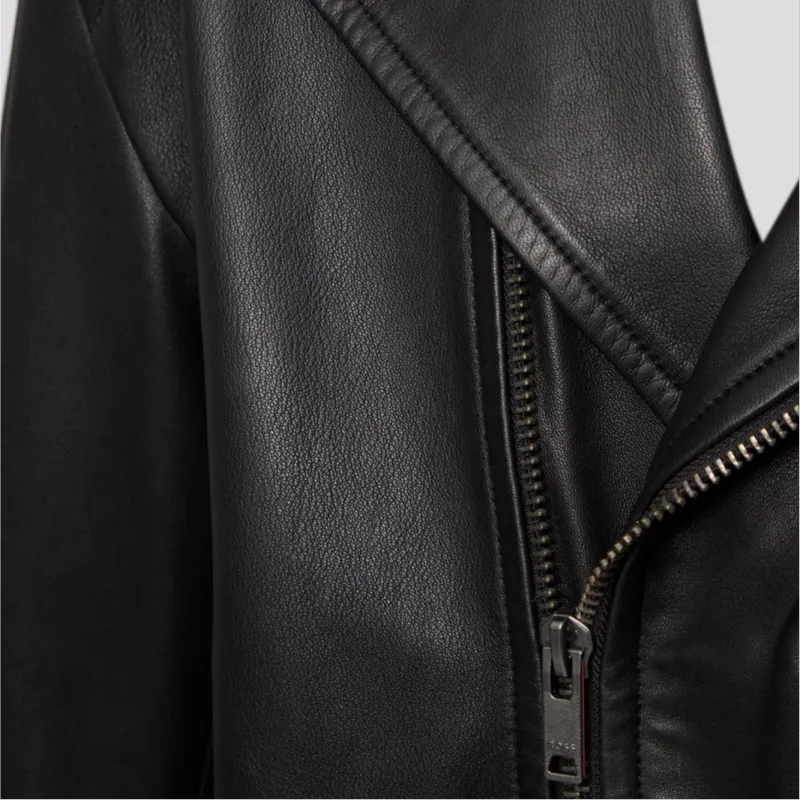 HUGO BOSS Leather Jacket Men's Black-3