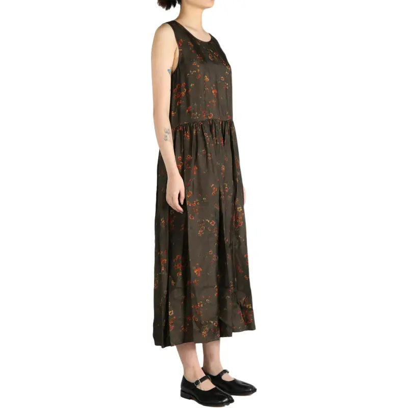 UMA WANG Floral Printed Sleeveless Midi Dress-3