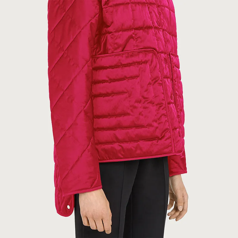 Ferragamo Puffer Jackets Women's Burgundy-3