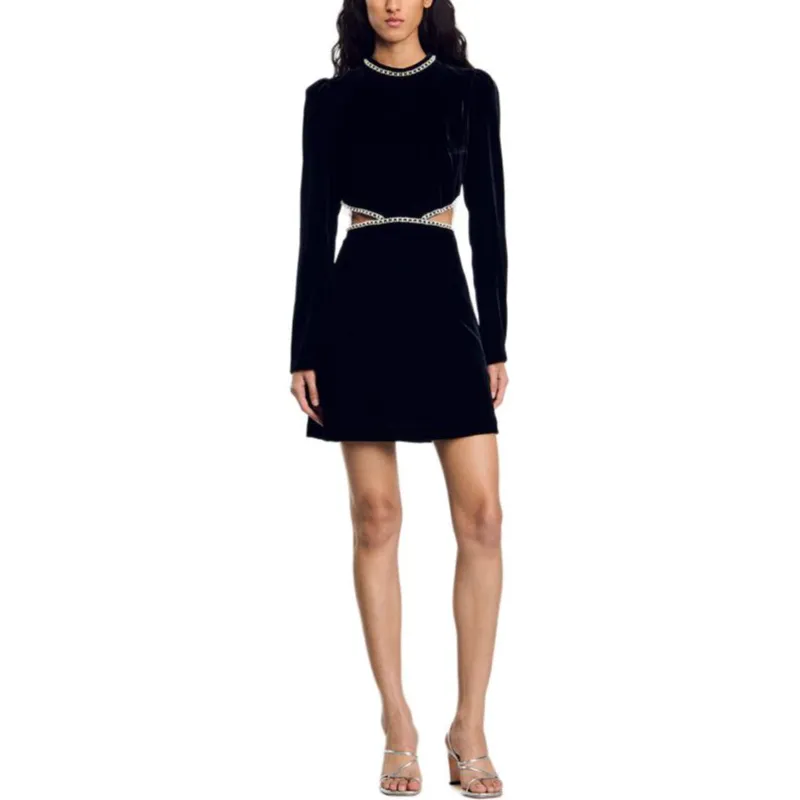 Sandro Velvet Mini Dress-2