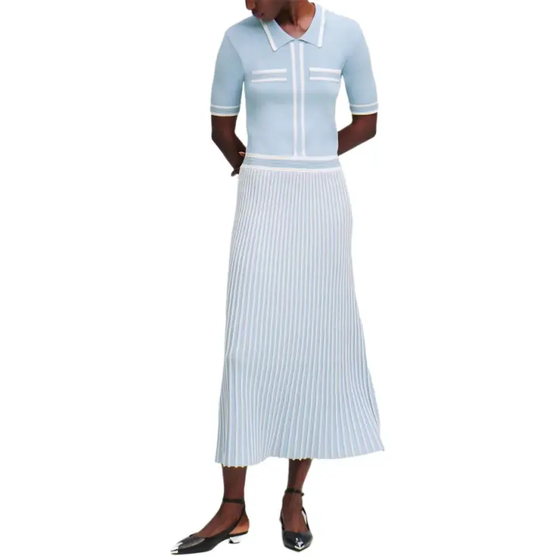 Karl Lagerfeld Essential Pleated Knitted Dress-3