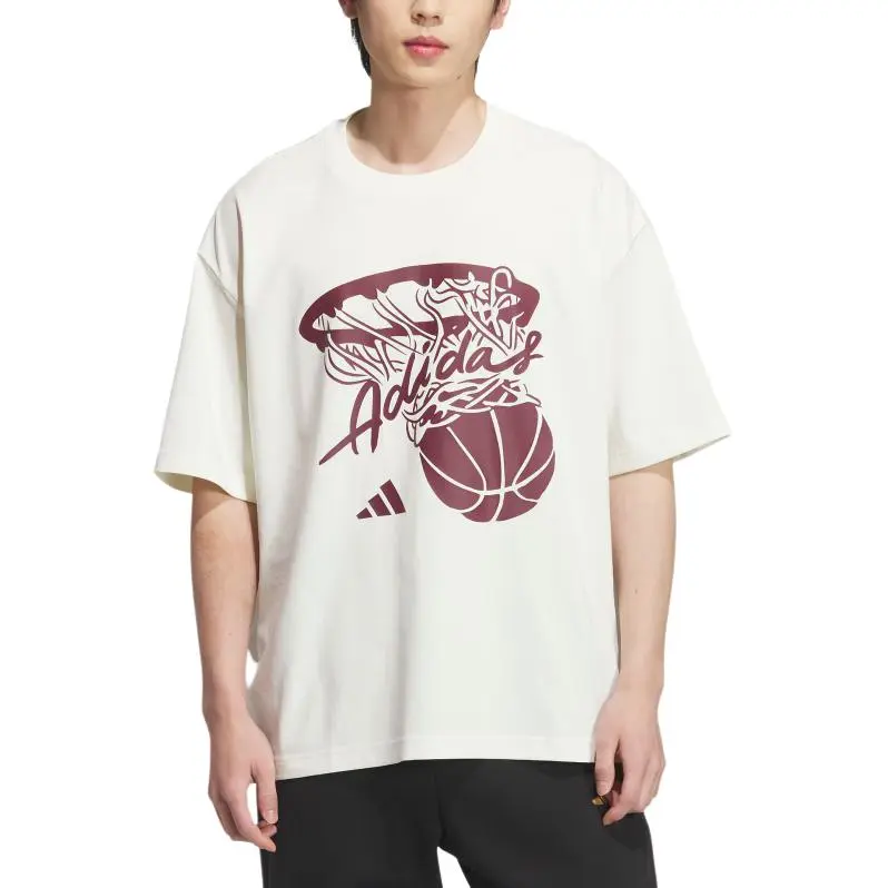 Adidas BASKETBALL SS25 T Shirt Unisex Ivory White-1