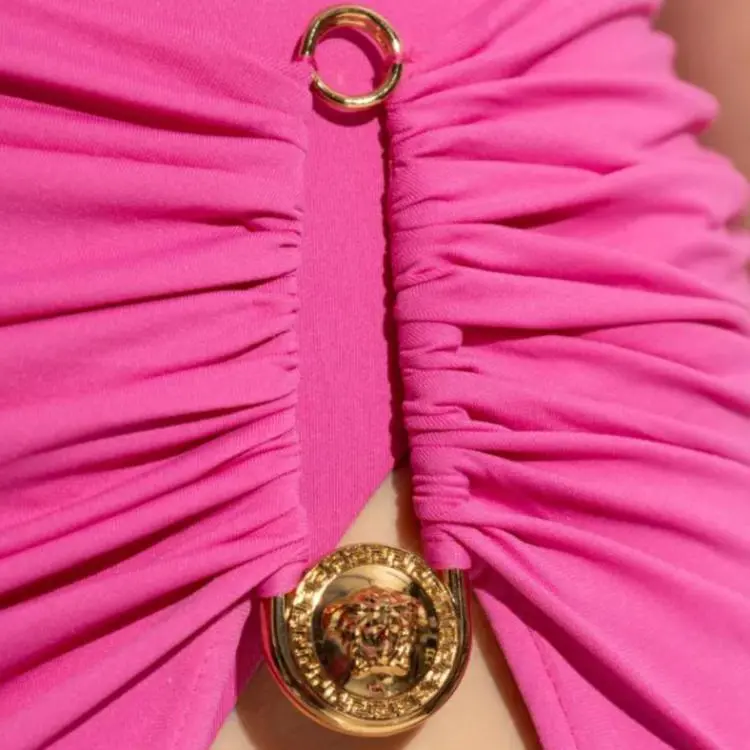 VERSACE SS25 Wrap Skirt Women's Bright Pink-4