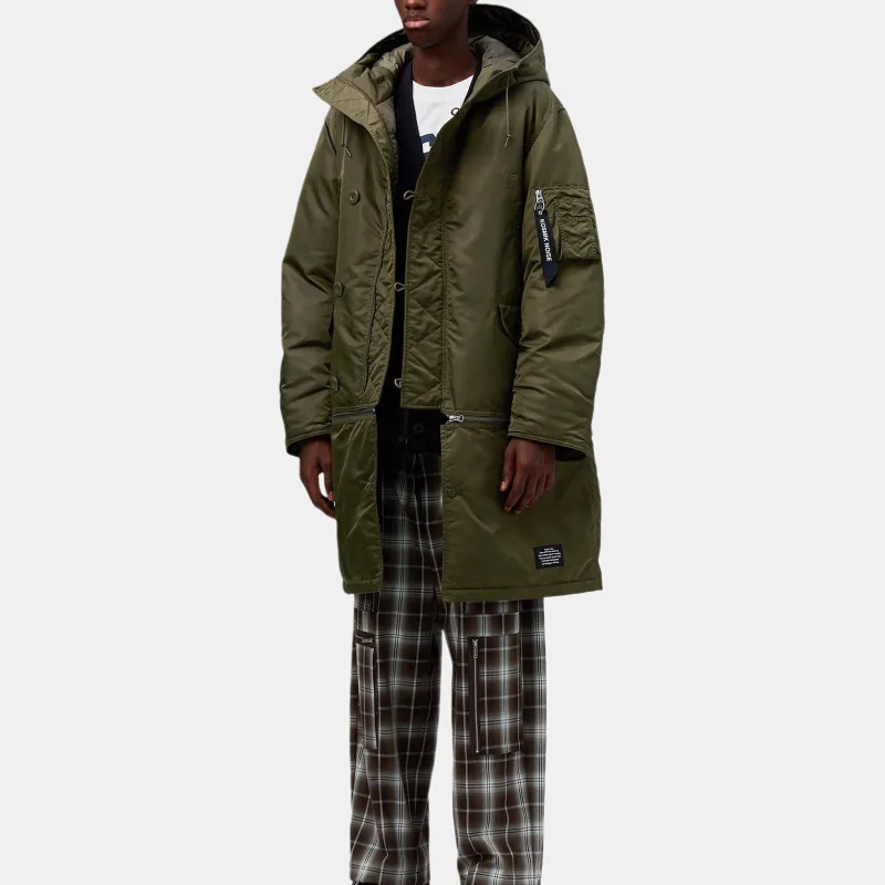Undercover X GU Undercover Collaboration Coats Unisex Olive Green-2