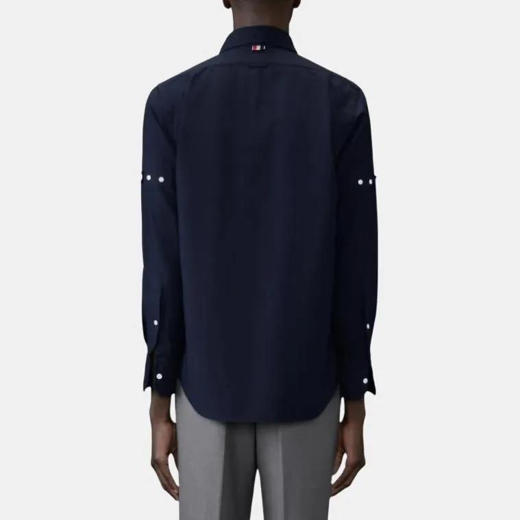 THOM BROWNE Logo tag Cotton Shirt-4