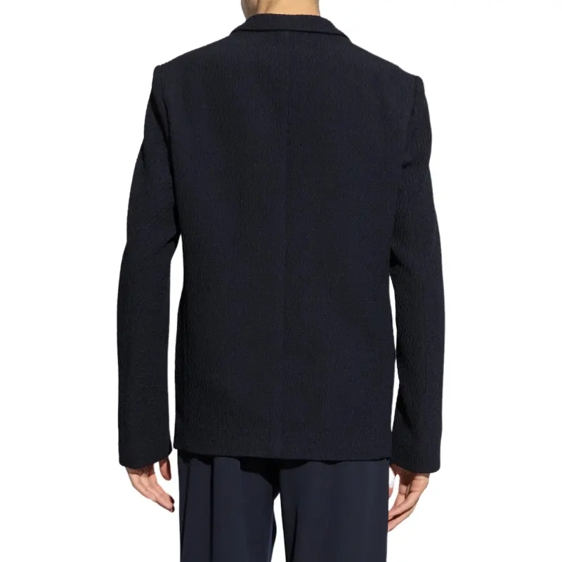 EMPORIO ARMANI Single breasted Jacket In A 3D effect Virgin wool Stretch Jersey Knit-4