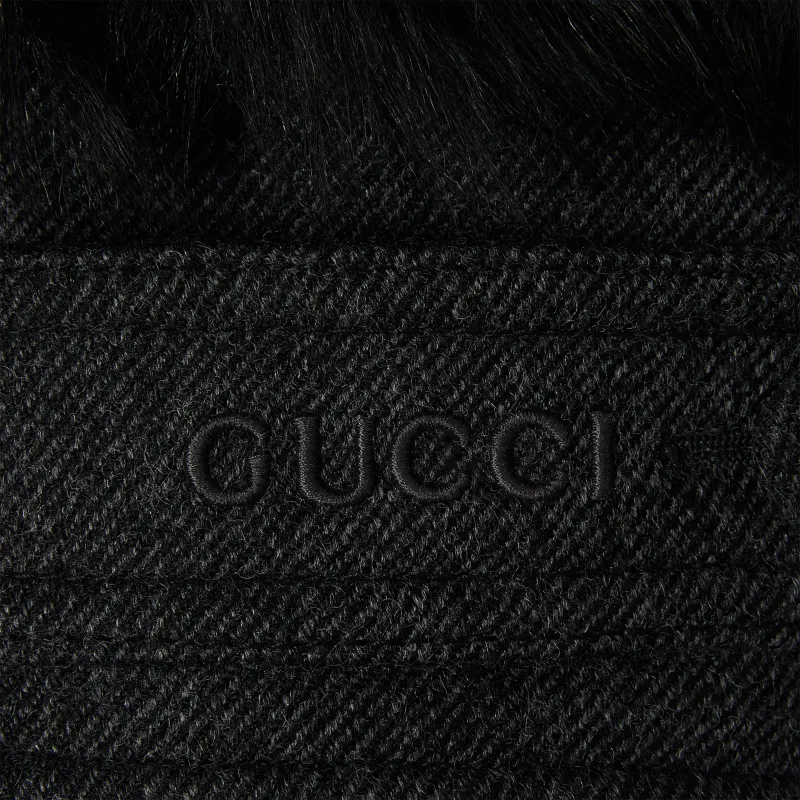 GUCCI FW24 Velvet-feel Coat Women's Black-6