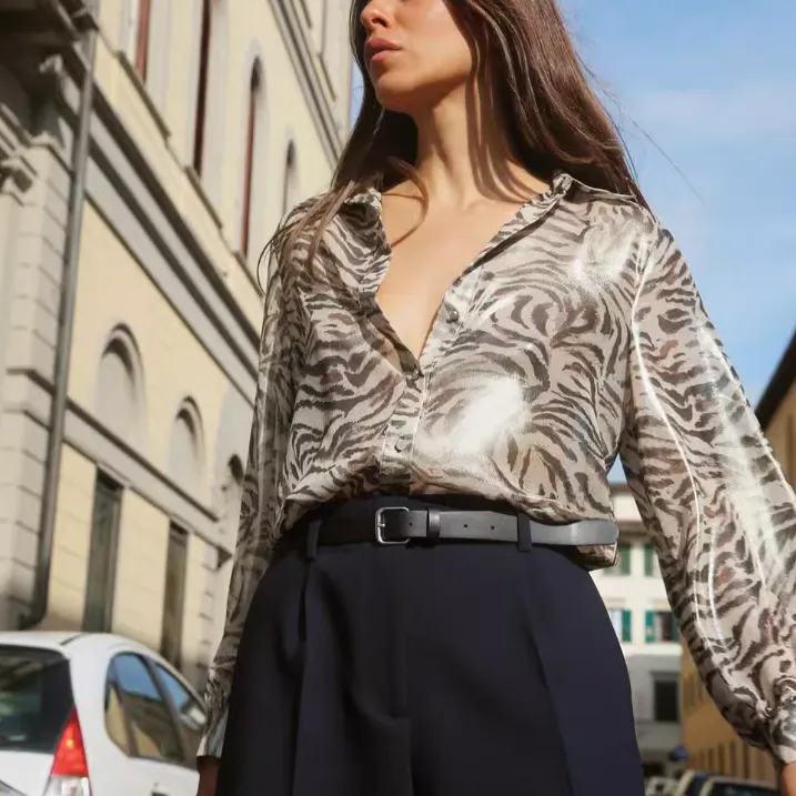 ZARA Shirt Women's Animal Print-3