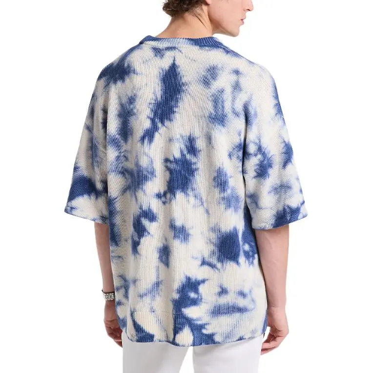MICHAEL KORS Tie Dye Wool And Cashmere Short Sleeve Sweater-1