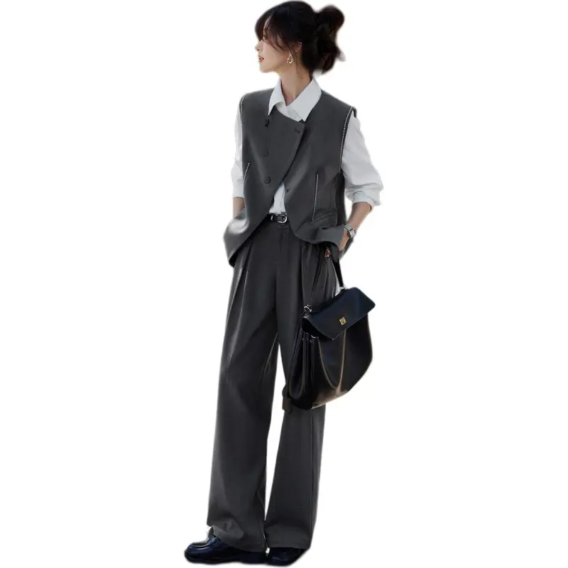Mo Han Yi Mei Casual Suit Women's Medium Gray-2