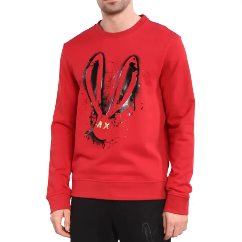 ARMANI EXCHANGE Year Of The Rabbit Sweatshirts Men Red-3