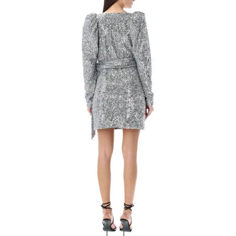 Rotate Long-Sleeved Dresses Women's Silver-1