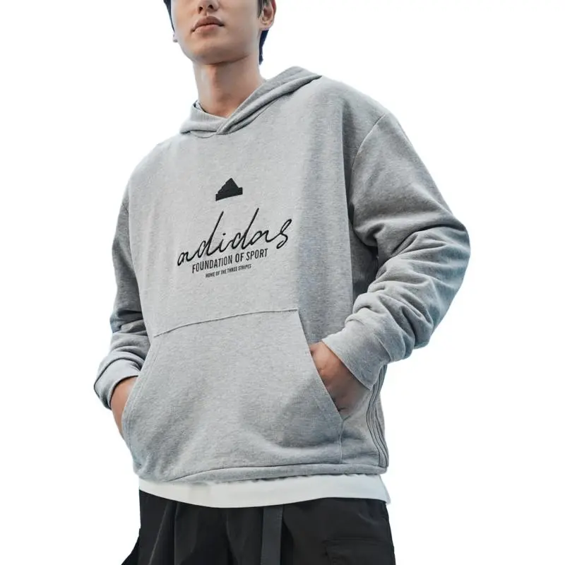 Adidas BRAND LOVE Sweatshirt Men's Medium Heather Gray-1