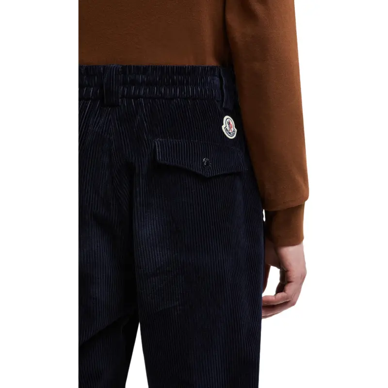 Moncler Drawstring Corduroy Straight Leg Trousers-4
