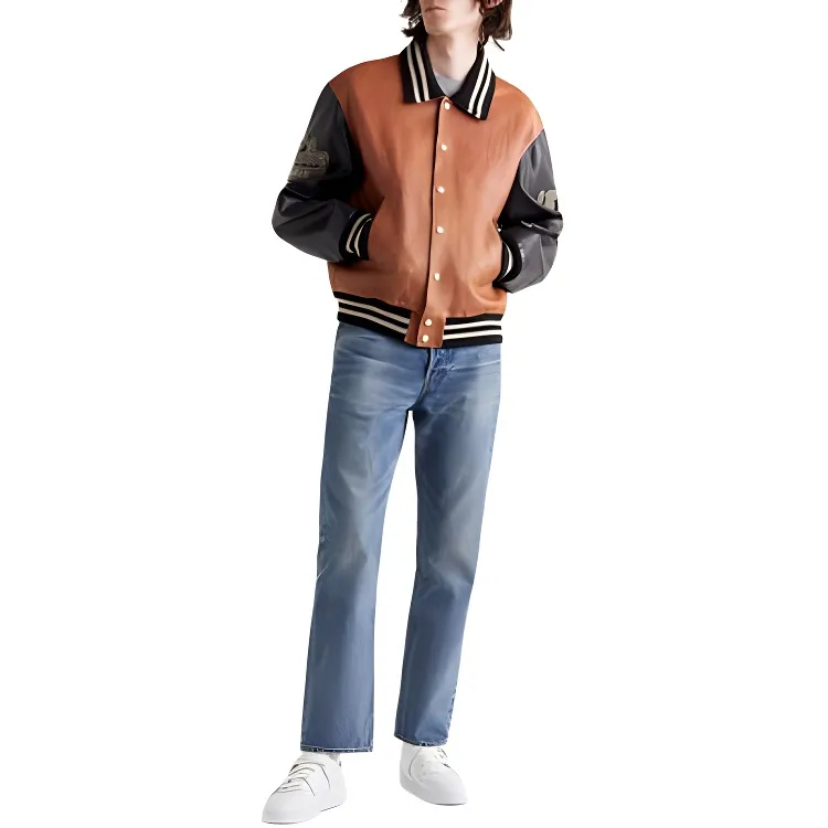 CELINE Leather Jackets Men Peach Pink-1